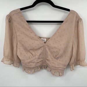 NEW! Le Lis Blush Cropped Top with Gold Dot Print